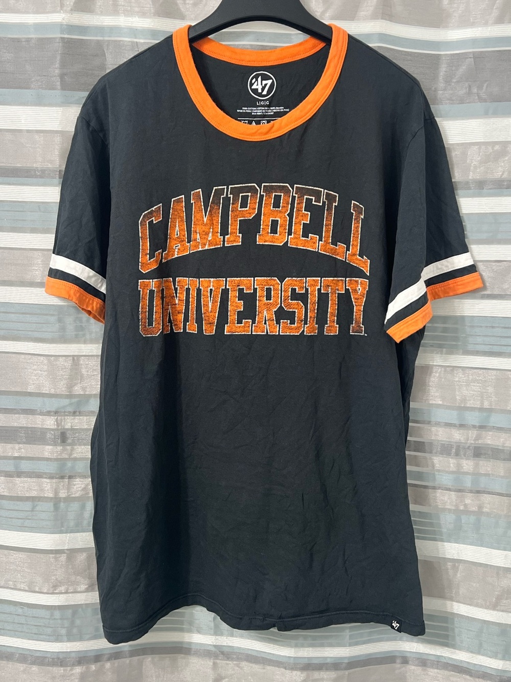 '47 Black & Orange Campbell University Ringer T-Shirt